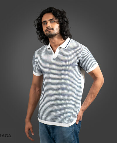 Waves-Comfort-Polo-V-Neck-Half-Sleeves-Blue-With-White_2